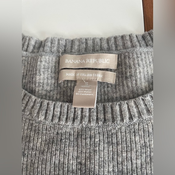 Banana Republic Cashmere Wool Blend Sweater Dress Cable Knit Sleeves Size Small - Picture 2 of 4